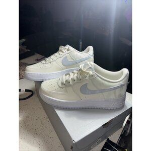 Nike Air Force 1 (GS) Shoes Big Kid’s SZ 7Y Pale Ivory/Grey CT3839-110